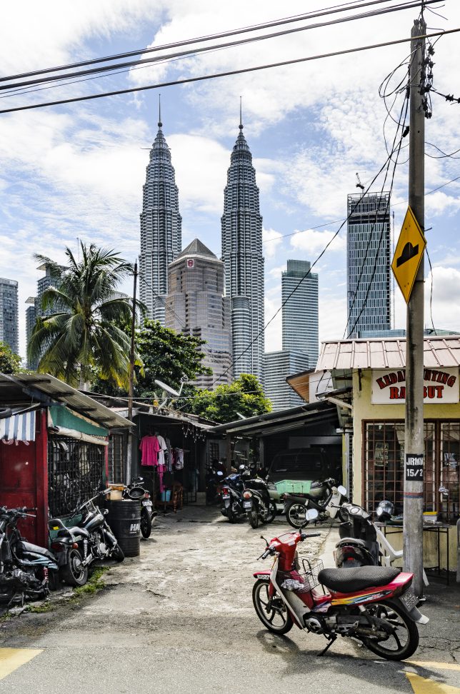 The Kampung Baru neighborhood on the outskirts of Kuala Lumpur